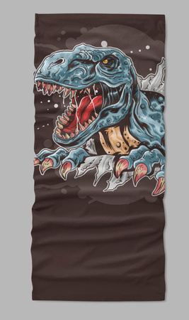 Komin wielofunkcyjny bezszwowy tyranozaur dinozaur